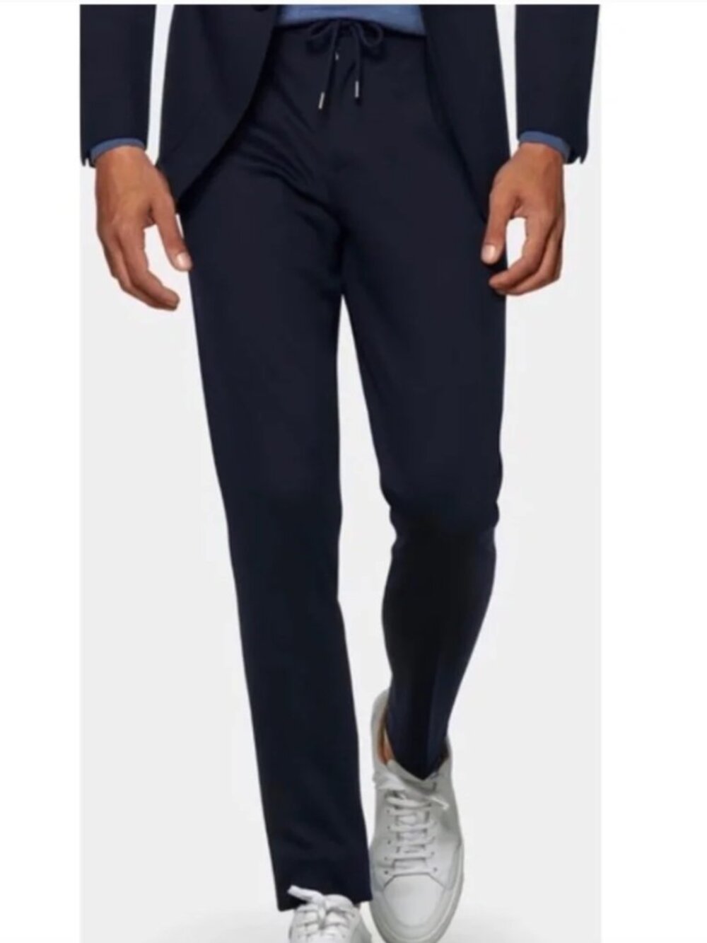 Suitsupply Ames Pleated ES Wool Trousers in Navy Size 34